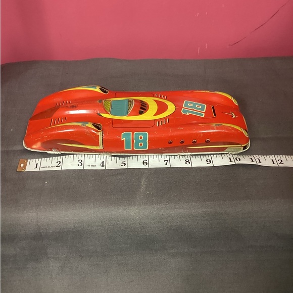 Vintage Western Germany Friction Drive Race Car 1950's Tin Toy Metal - Picture 6 of 7